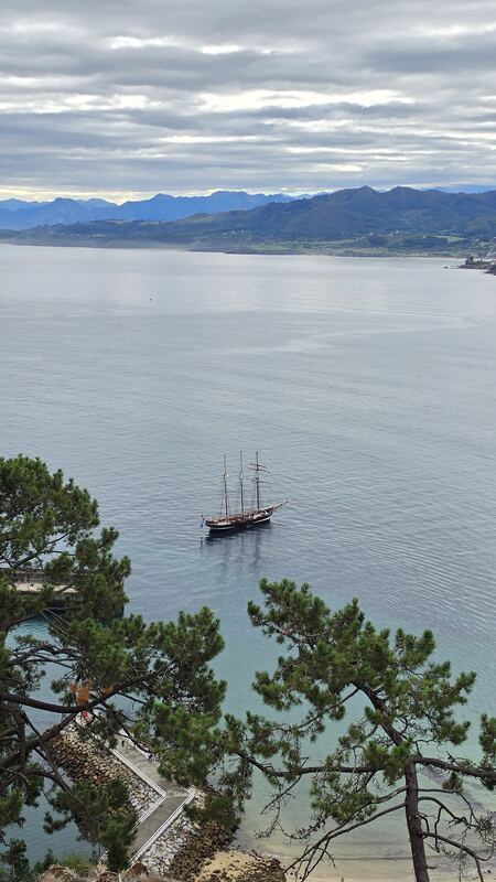 At anchor off the north coast of Spain, from the cliff path