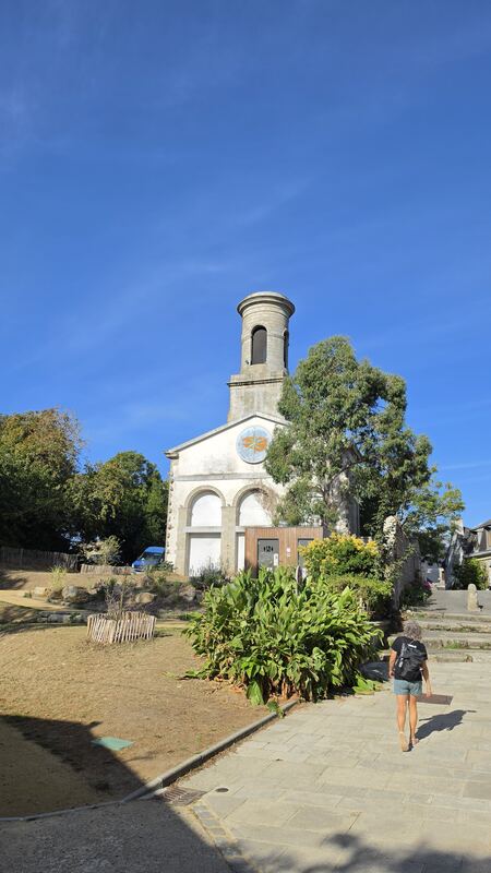 A chapel with a compass rose on the gable, Brittany