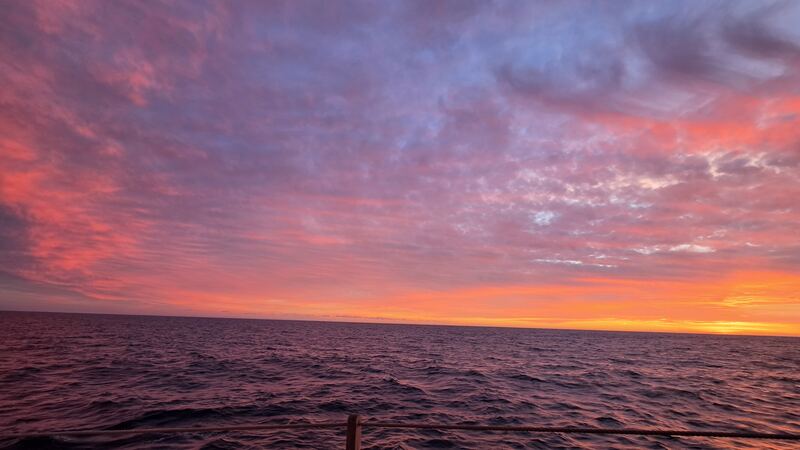 Pink sunset from the rail